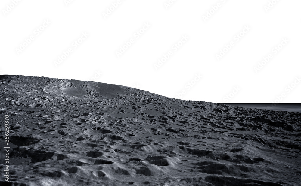Wall mural moon surface. the space view of the planet earth. isolate. 3d rendering