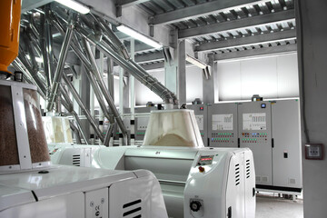 agricultural industrial electrical equipment. grain mill - obrazy, fototapety, plakaty