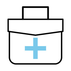 medical kit line half color style icon