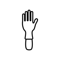 Obraz premium hand with medical glove icon, line style