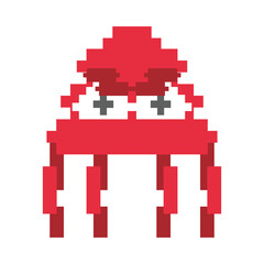 Obraz premium space alien 8 bits pixelated icon