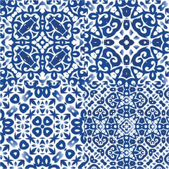 Ornamental azulejo portugal tiles decor.