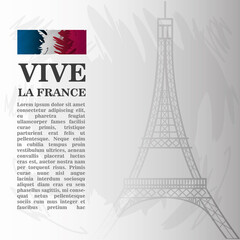 banner for the French national day, label vive la france