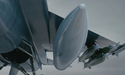 F 16 , american military fighter plane. 3d render