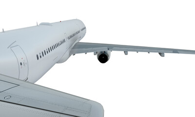 White plane flying. airplane isolate on white background