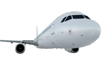 White plane flying. airplane isolate on white background