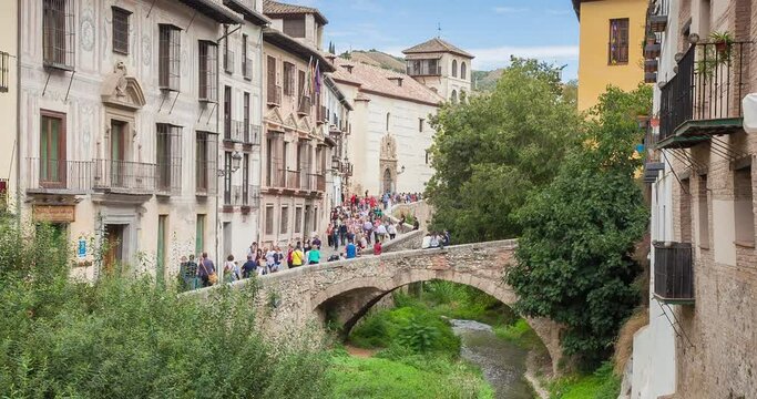 Timelapse Paseo d elos tristes, Granada, Spain
