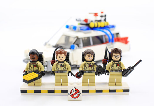 HONG KONG, MAY 25: Studio shot of Lego ghostbuster , combine from new set in hong kong on 25 May 2015.Legos are a popular line of plastic construction toys manufactured by The Lego Group in Denmark
