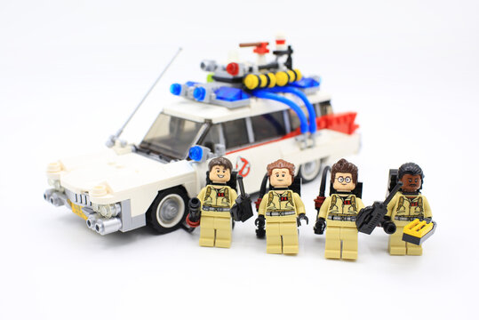 HONG KONG, MAY 25: Studio shot of Lego ghostbuster , combine from new set in hong kong on 25 May 2015.Legos are a popular line of plastic construction toys manufactured by The Lego Group in Denmark