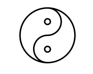 yin yang vector icon, taoistic symbol of harmony and balance - religion, philosophy, meditation concept - obrazy, fototapety, plakaty