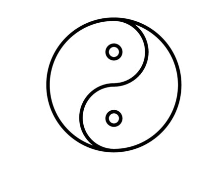 Yin Yang Vector Icon, Taoistic Symbol Of Harmony And Balance - Religion, Philosophy, Meditation Concept