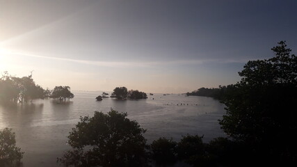 sunrise over the lake