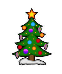 christmas tree vector illustration isolated on white