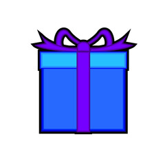 blue gift box with ribbon