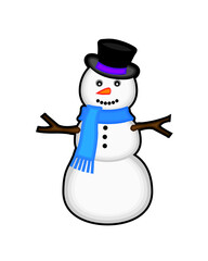 snowman on a white background
