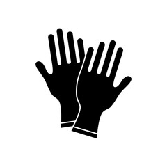 medical gloves icon, silhouette style