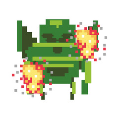 space alien 8 bits pixelated icon