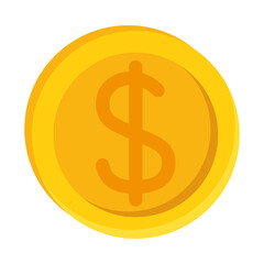 dollar coin of money financial banking commerce and market theme Vector illustration