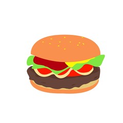 hamburger on a white background