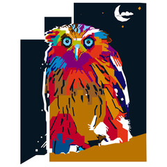 The owl illustration pop art