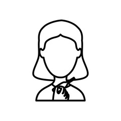 avatar woman with digital thermometer icon, line style