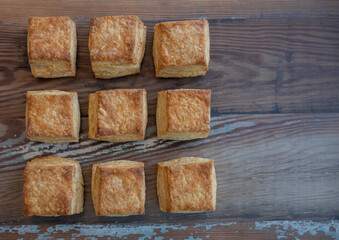 Nine Square Biscuits With Copy Space