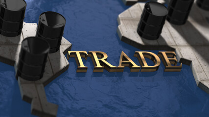 Global crude oil natural resources production commodity trade futures contracts - 3D render illustration