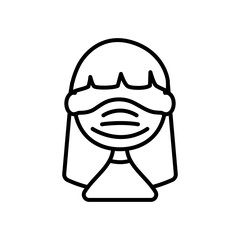 Obraz premium avatar woman with medical mask icon, line style