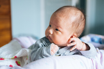 cute infant boy at home
