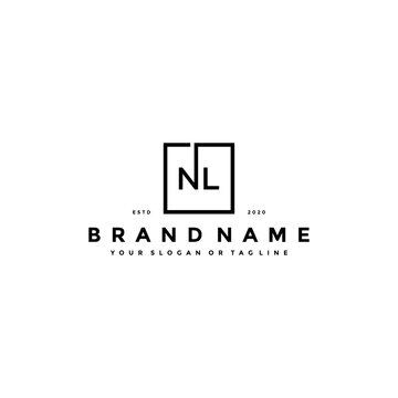 letter NL logo design vector