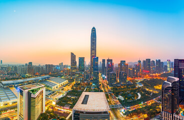 City skyline of Ping An Financial Center, Shenzhen, China