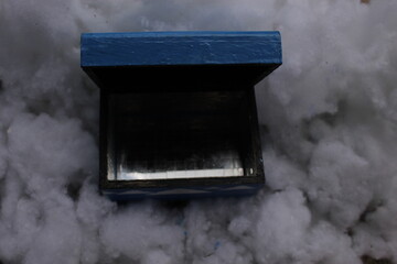 Fototapeta na wymiar box of clouds in blue color
