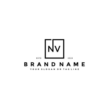 letter NV logo design vector