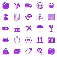 Logistics gradient icons on white background