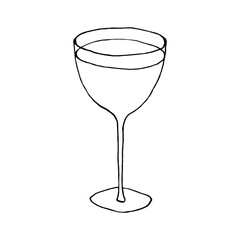 hand-drawing the glass with cocktail, vector