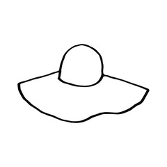 hand-drawing beach hats, summer, vector
