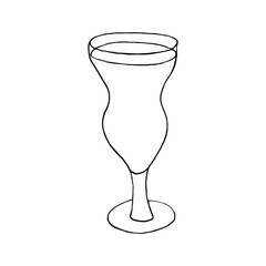 hand-drawing the glass with cocktail, vector