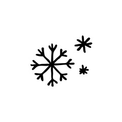 snowflakes doodle icon, vector illustration