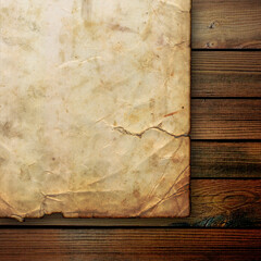 Closeup of wrinkled parchment paper