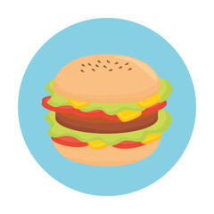 hamburger design, food eat restaurant and menu theme Vector illustration