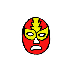 lucha libre, luchador mexican wrestling mask doodle icon, vector illustration