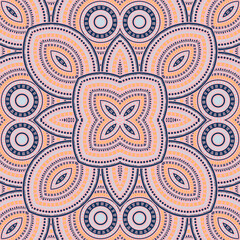 Intricate portugese azulejo tile seamless rapport. Ethnic geometric vector elements. Coverlid print design. Classic lisbon azulejo tilework recurrent pattern. Interior decoration print.