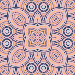 Intricate portugese azulejo tile seamless rapport. Ethnic geometric vector elements. Coverlid print design. Classic lisbon azulejo tilework recurrent pattern. Interior decoration print.