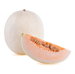 cantaloupe melon on white background