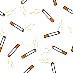 cigarette seamless doodle pattern, vector illustration