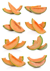 cantaloupe melon on white background