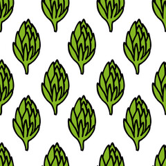 hop seamless doodle pattern, vector illustration