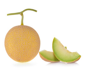 cantaloupe melon on white background