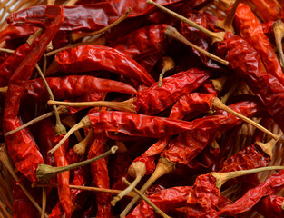 dried chilli on background