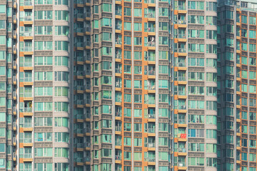 Fototapeta premium Exterior of high rise residential building in Hong Kong city
